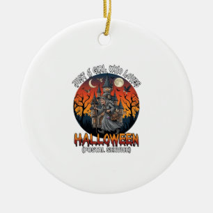 Just A Girl Who Loves Halloween Postal Service Wit Ceramic Tree Decoration