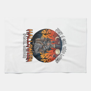 Just A Girl Who Loves Halloween Postal Service Wit Tea Towel