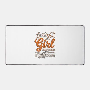 Just a Girl Who Loves Halloween Vector Design_1 Desk Mat