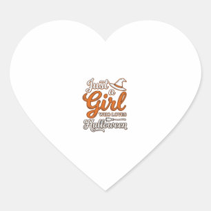 Just a Girl Who Loves Halloween Vector Design_1 Heart Sticker