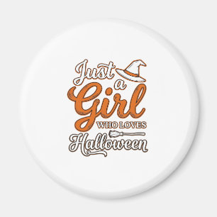 Just a Girl Who Loves Halloween Vector Design_1 Magnet