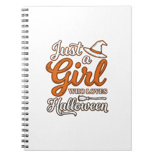 Just a Girl Who Loves Halloween Vector Design_1 Notebook