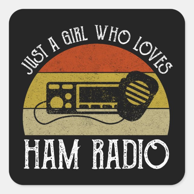 Just A Girl Who Loves Ham Radio Square Sticker (Front)