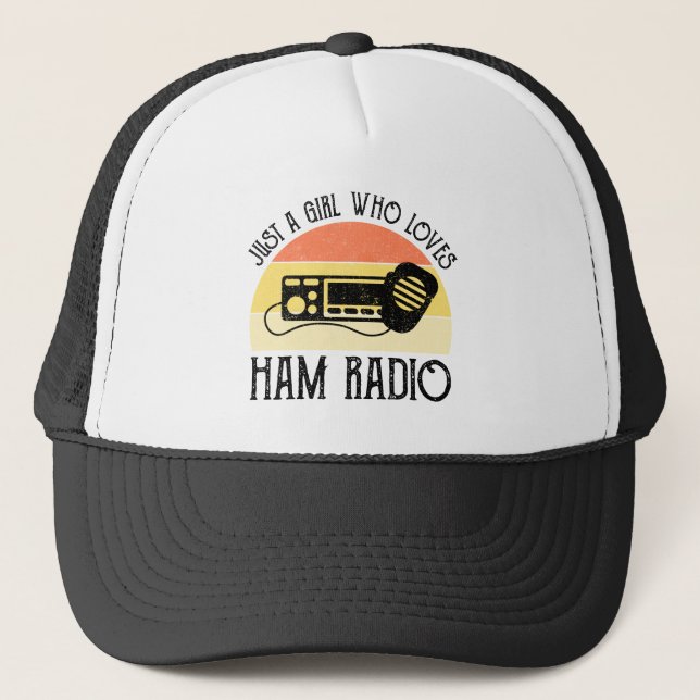 Just A Girl Who Loves Ham Radio Trucker Hat (Front)
