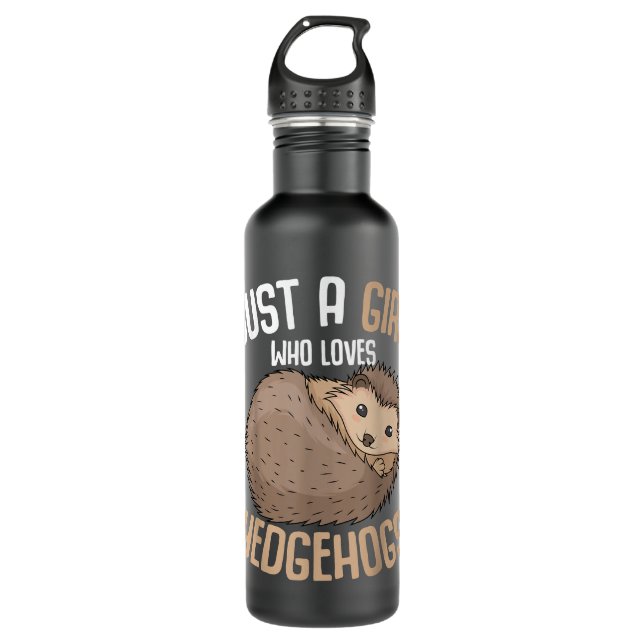 Just A Girl Who Loves Hedgehogs Girls Hedgehog  710 Ml Water Bottle (Front)