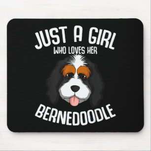 Just A Girl Who Loves Her Bernedoodle Dog Girls  Mouse Pad