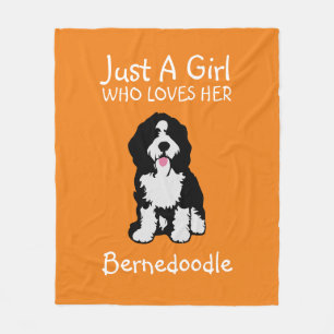 Just a girl who loves her Bernedoodle Fleece Blanket