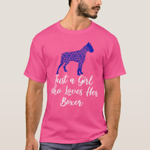 Just A Girl Who Loves Her Boxer - Cute Dog Mandala T-Shirt