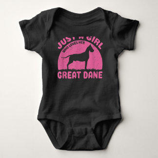 Just A Girl Who Loves Her Great Dane Dog Owner Baby Bodysuit