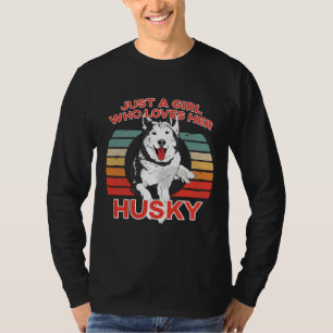 Just A Girl Who Loves Her Husky Fitted Scoop T-Shirt