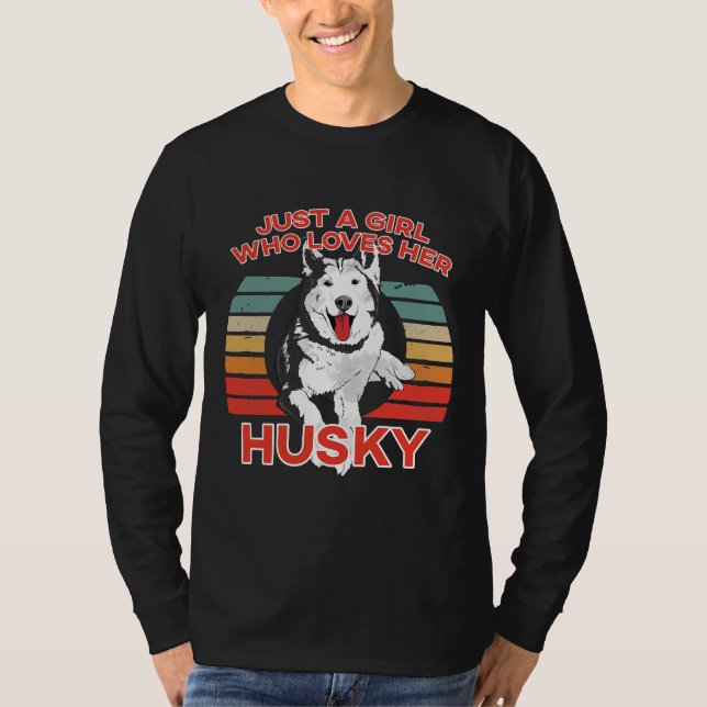 Just A Girl Who Loves Her Husky Fitted Scoop T-Shirt (Front)