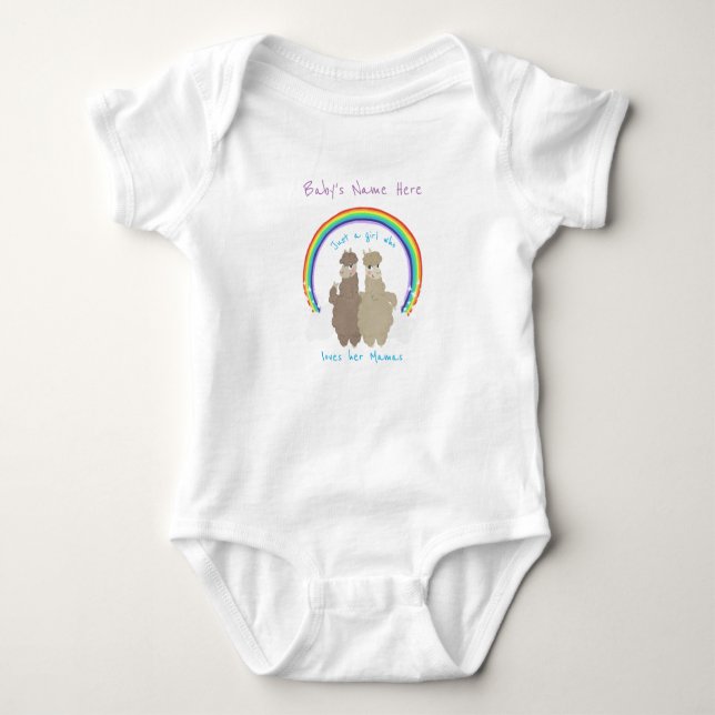 Just A Girl Who Loves Her Mamas-One Piece LGBTQIA+ Baby Bodysuit (Front)