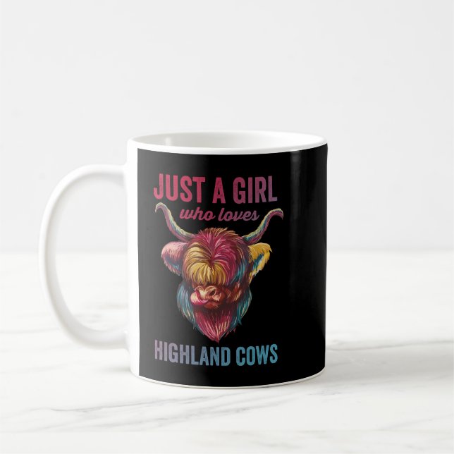 Just A Girl Who Loves Highland Cow Coffee Mug (Left)