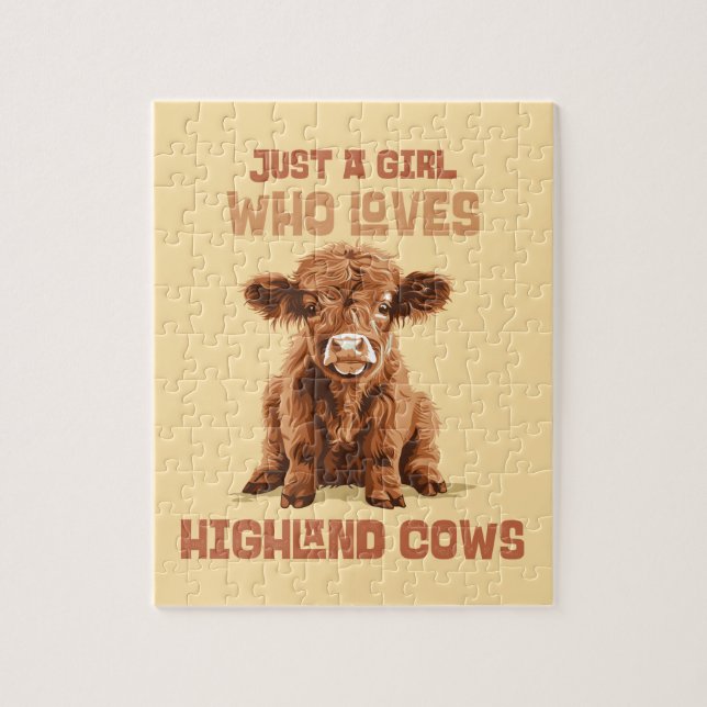 Just a girl who loves Highland Cows Jigsaw Puzzle (Vertical)