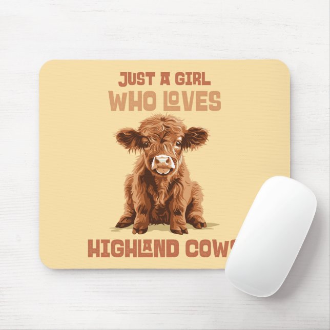Just a girl who loves Highland Cows Mouse Pad (With Mouse)