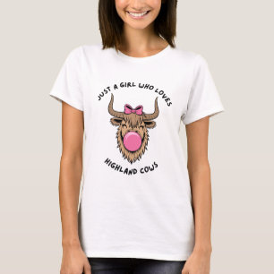 Just a Girl Who Loves Highland Cows Scottish T-Shirt