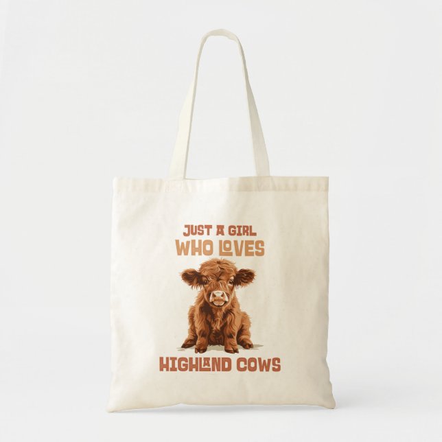 Just a girl who loves Highland Cows Tote Bag (Front)
