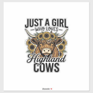 Just A Girl Who Loves Highland Cows Vintage Design