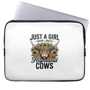 Just A Girl Who Loves Highland Cows Vintage Design Laptop Sleeve