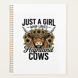 Just A Girl Who Loves Highland Cows Vintage Design Planner