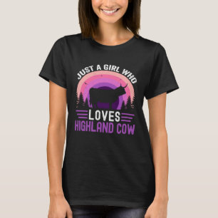 Just a Girl Who Loves Highland Cows Vintage Highla T-Shirt