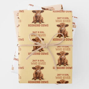 Just a girl who loves Highland Cows Wrapping Paper Sheet