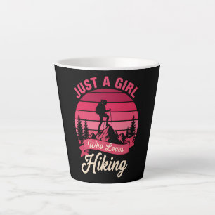 Just A Girl Who Loves Hiking Outdoor Adventure Latte Mug
