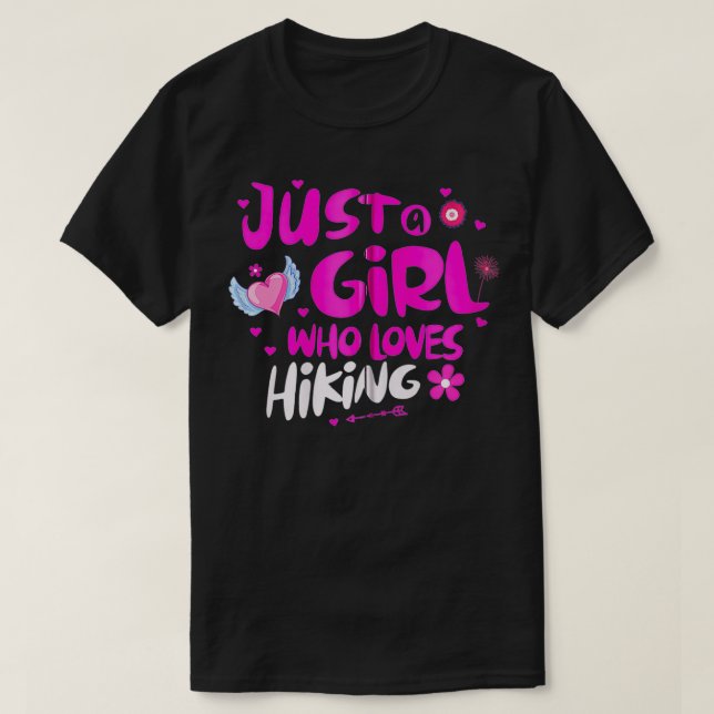 Just a Girl Who Loves Hiking Zip  T-Shirt (Design Front)