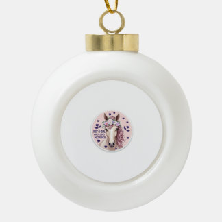 Just a Girl Who Loves Horses (2) Ceramic Ball Christmas Ornament