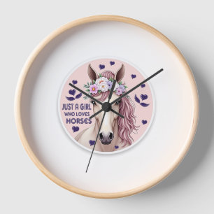 Just a Girl Who Loves Horses (2) Clock