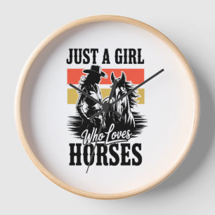 Just a Girl Who Loves Horses (3) Clock