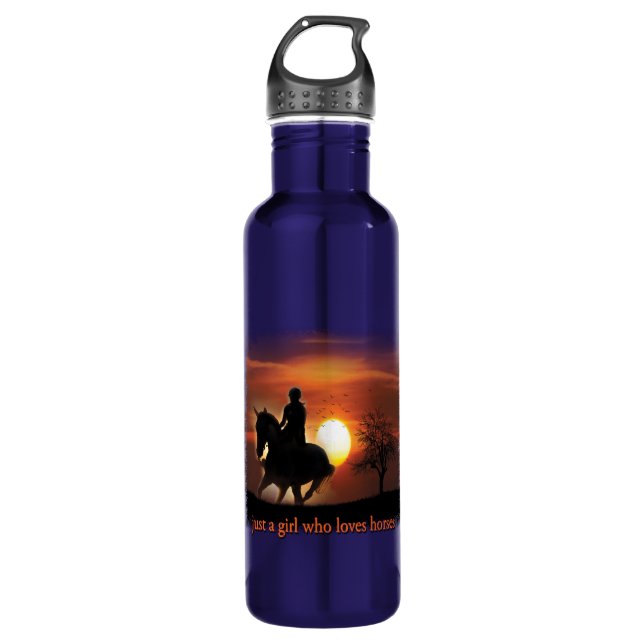just a girl who loves horses 710 ml water bottle (Front)