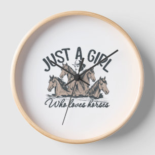 Just a girl who loves horses clock