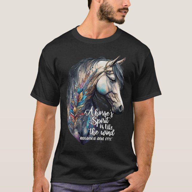 Just A Girl Who Loves Horses Co. Womens Black Bohe T-Shirt (Front)