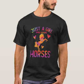 Just A Girl Who Loves Horses Cute Horse Girl Tie D T-Shirt