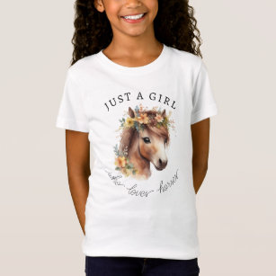Just A Girl Who Loves Horses Cute Pony Equestrian T-Shirt