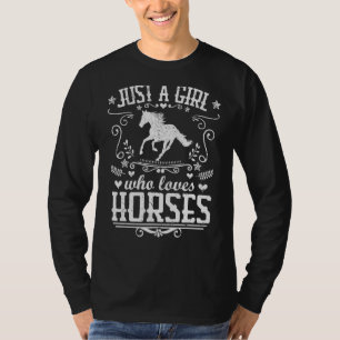 Just A Girl Who Loves Horses  Equestrian Rider Vin T-Shirt