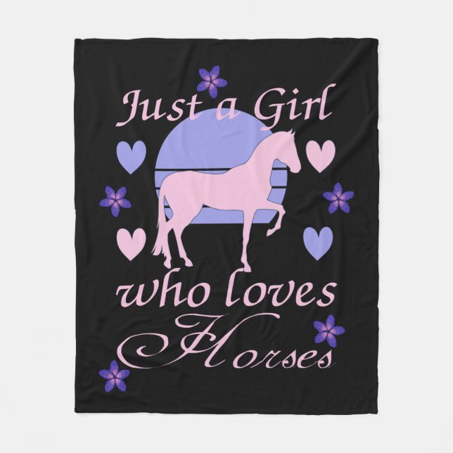 Just A Girl Who Loves Horses  Fleece Blanket (Front)