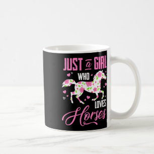 Just A Girl Who Loves Horses Floral Horse Equestri Coffee Mug
