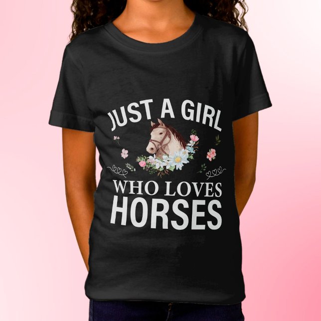 Just A Girl Who Loves Horses Floral T-Shirt (Creator Uploaded)