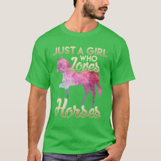 Just a Girl Who Loves Horses Galactic Space Horse T-Shirt