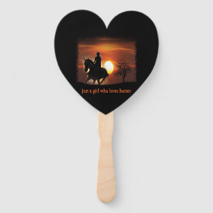 just a girl who loves horses hand fan