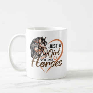 Just a Girl Who Loves Horses Heart Horse Coffee Mug