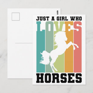 Just a girl who loves Horses   Horse Girl Postcard