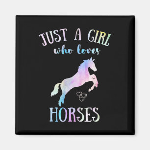 Just A Girl Who Loves Horses Horseback Riding Hors Magnet