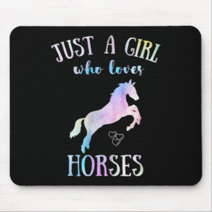 Just A Girl Who Loves Horses Horseback Riding Hors Mouse Pad