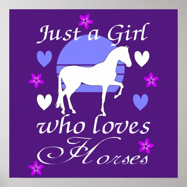 Just A Girl Who Loves Horses in Purple     Poster (Front)