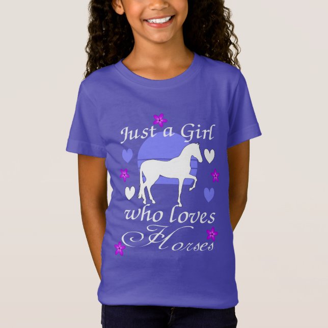 Just A Girl Who Loves Horses in Purple T-Shirt (Front)