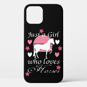 Just A Girl Who Loves Horses in Rose Pink     iPhone 12 Pro Case