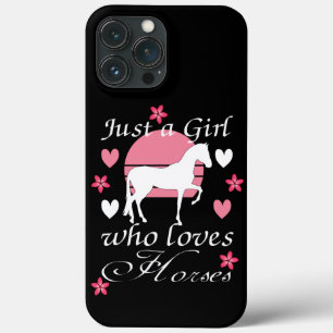 Just A Girl Who Loves Horses in Rose Pink    iPhone 13 Pro Max Case